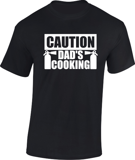 Caution Dad's Cooking - Mens T-Shirt