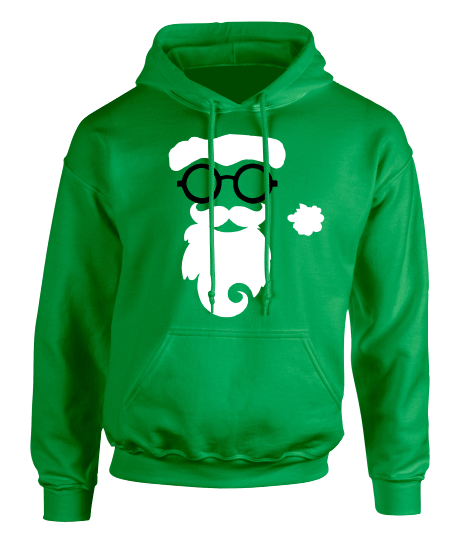 Hipster Santa Christmas Hoodie - Adult