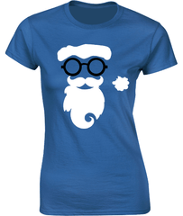Hipster Santa - Christmas T-Shirt - Ladies Crew Neck