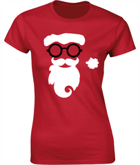 Hipster Santa - Christmas T-Shirt - Ladies Crew Neck