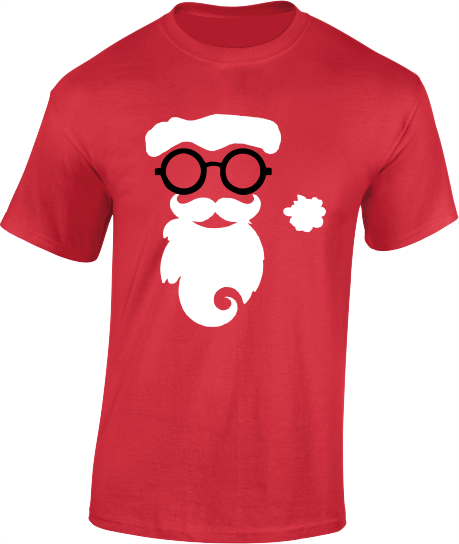 Hipster Santa - Christmas T-Shirt - Mens