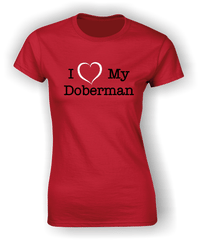 'I Heart my Doberman' Design T-Shirt