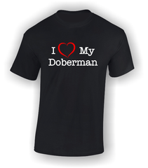 'I Heart my Doberman' Design T-Shirt