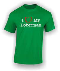 'I Heart my Doberman' Design T-Shirt