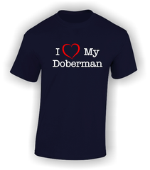 'I Heart my Doberman' Design T-Shirt