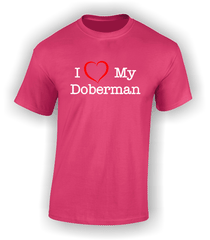 'I Heart my Doberman' Design T-Shirt