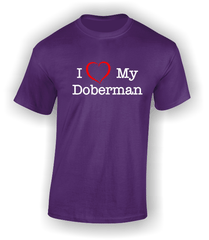'I Heart my Doberman' Design T-Shirt