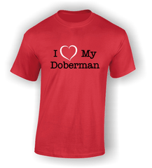 'I Heart my Doberman' Design T-Shirt