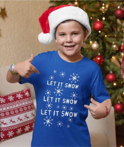 Let it Snow, Christmas Kids Crew Neck T-Shirt