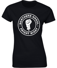 Northern Ghoul (Fist) - Fun Halloween T-Shirt - Ladies Crew Neck - Northern Soul