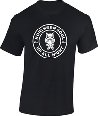 Northern Soul, Up All Night, Night Owl T-Shirt - Mens