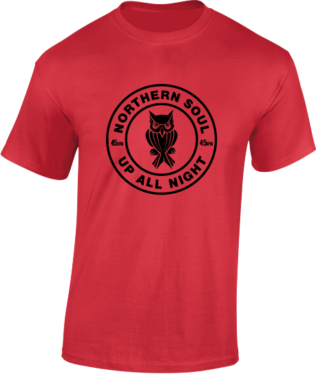 Northern Soul, Up All Night, Night Owl T-Shirt - Mens