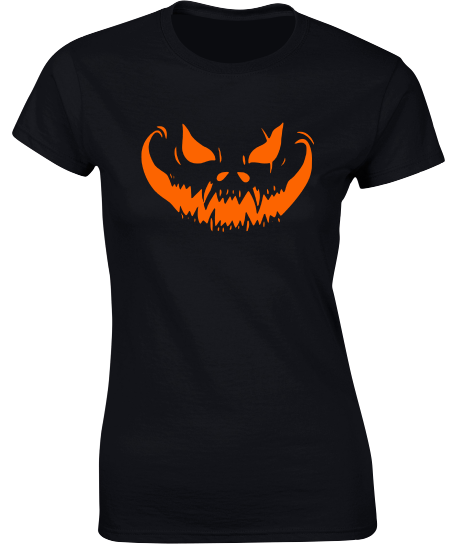 Evil Pumpkin Face Halloween T-Shirt