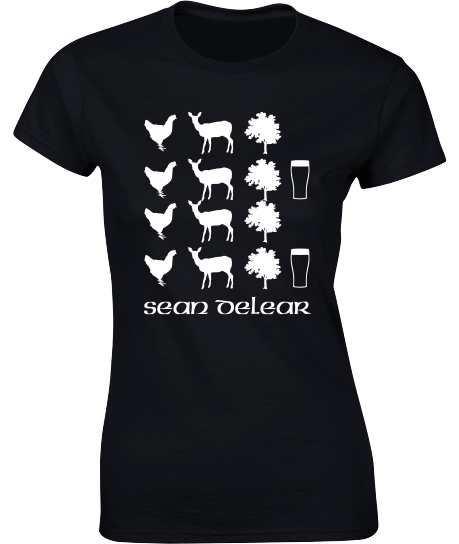 "A haon, a dó, a trí, DRINK!" Irish T-Shirt - Ladies Crew Neck