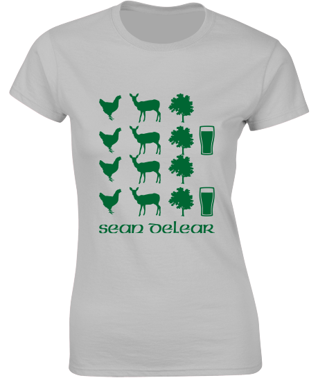 "A haon, a dó, a trí, DRINK!" Irish T-Shirt - Ladies Crew Neck