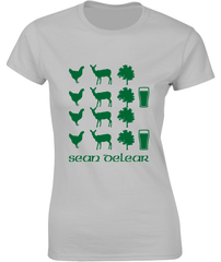 "A haon, a dó, a trí, DRINK!" Irish T-Shirt - Ladies Crew Neck