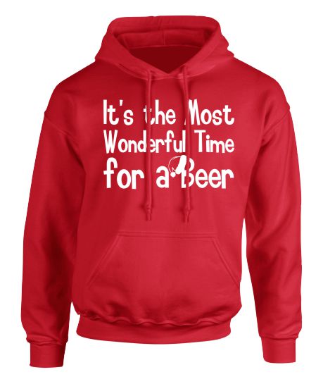 The Most Wonderful Time For a Beer  Christmas Hoodie - Adult