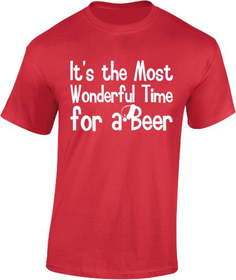 The Most Wonderful Time for a Beer. Christmas T-Shirt - Mens