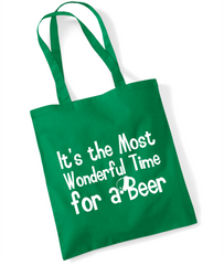 The Most Wonderful Time for a Beer, Christmas Tote Bag
