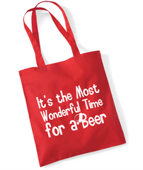 The Most Wonderful Time for a Beer, Christmas Tote Bag