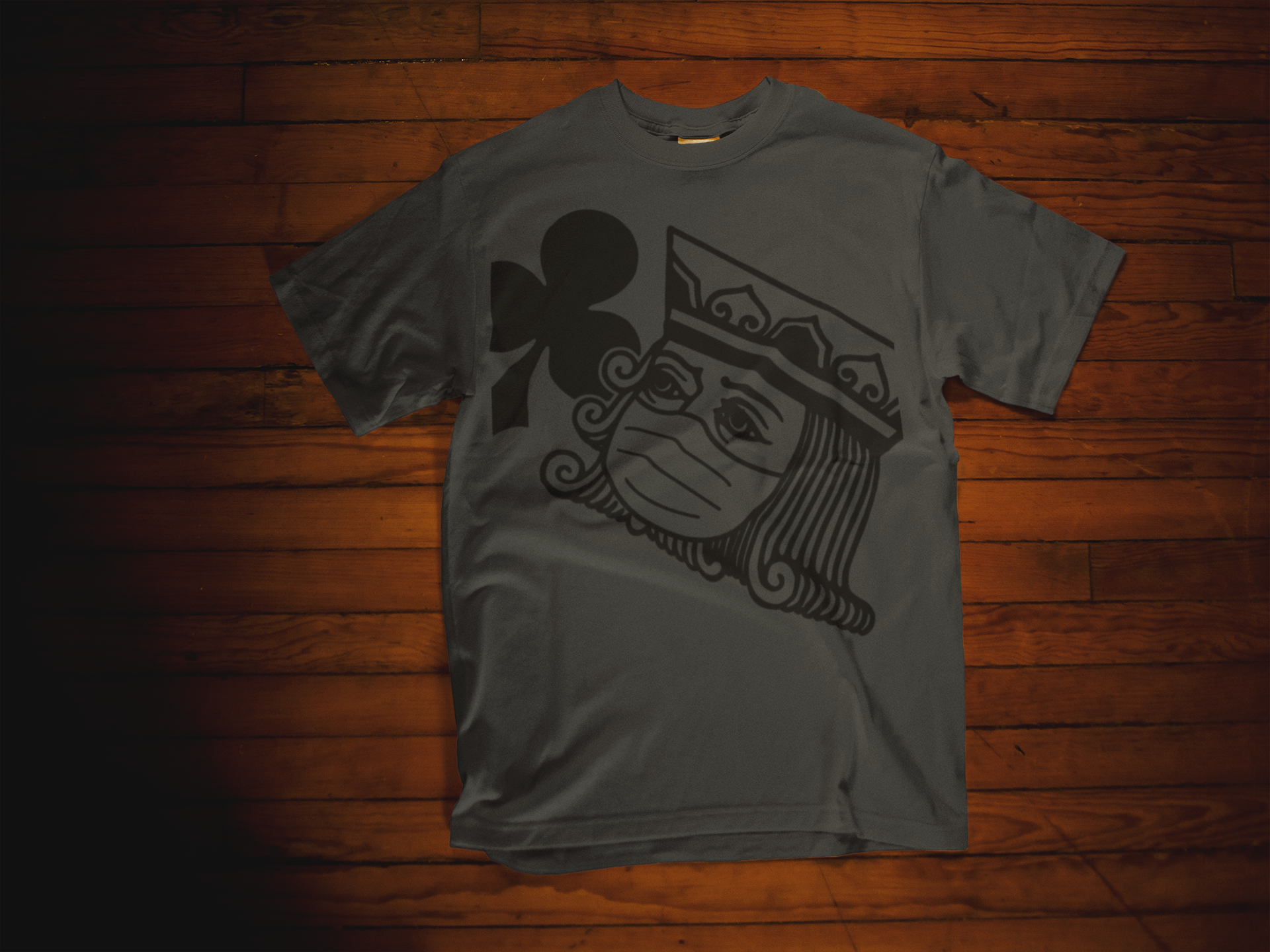 King of Clubs, Wearing Face Mask, Mens T-Shirt (Anti-COVID-19)