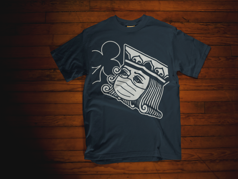 King of Clubs, Wearing Face Mask, Mens T-Shirt (Anti-COVID-19)