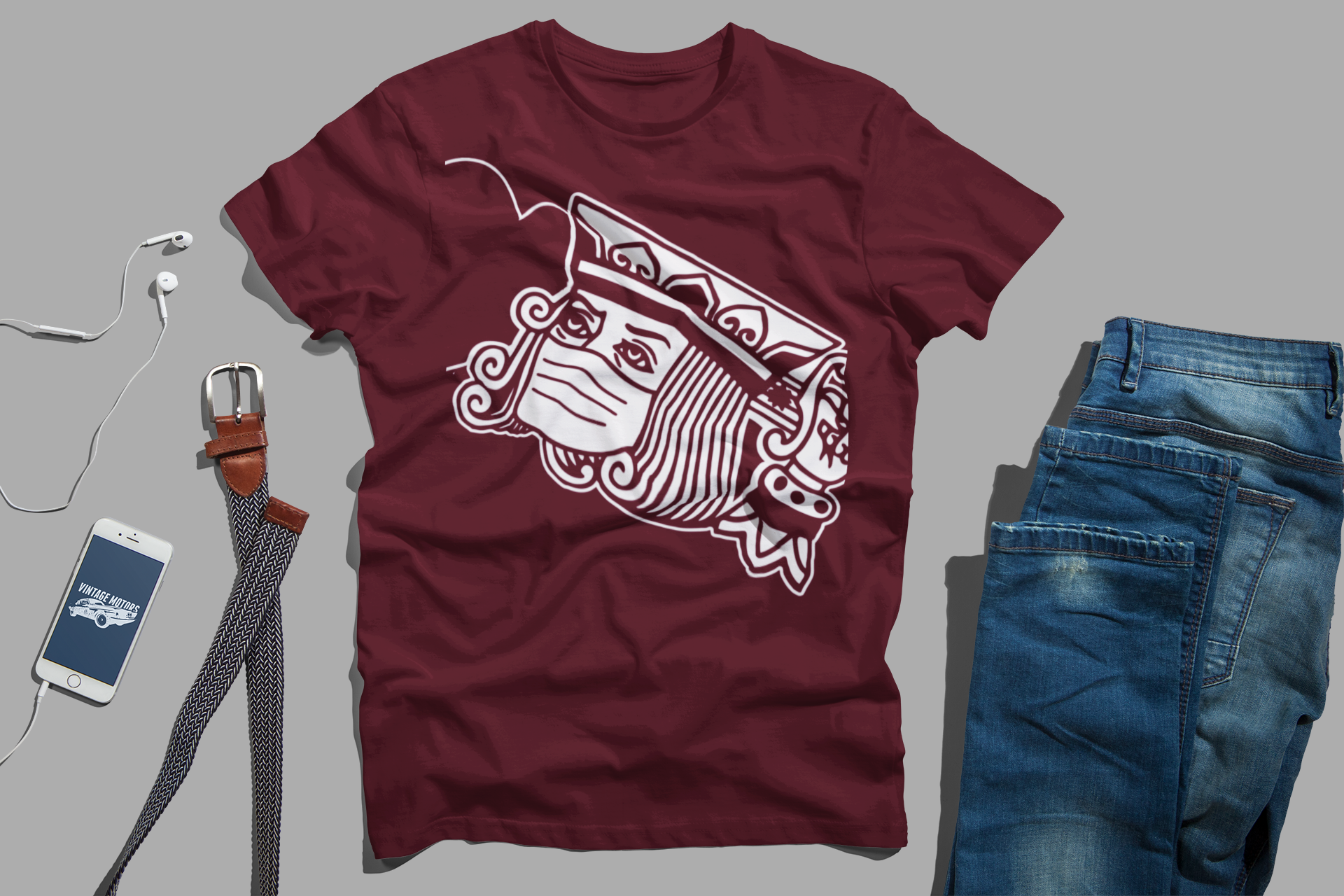King of Hearts, Wearing Face Mask, T-Shirt (Anti-COVID-19)