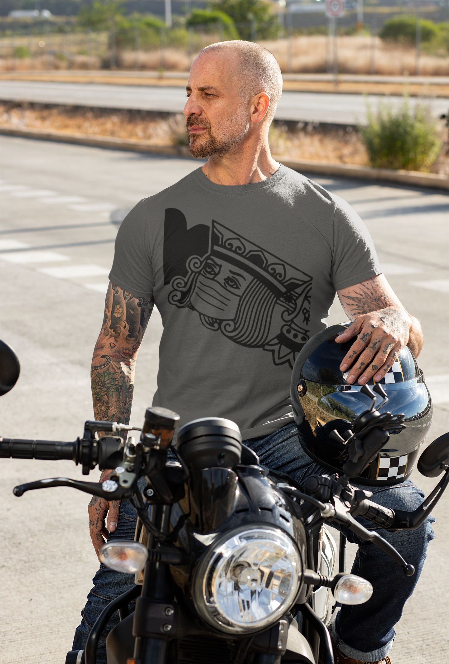 King of Hearts, Wearing Face Mask, T-Shirt (Anti-COVID-19)