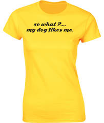so what?....my dog likes me. T-Shirt