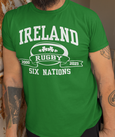 Ireland Six Nations Rugby 2025 T-Shirt - Adult Sizes