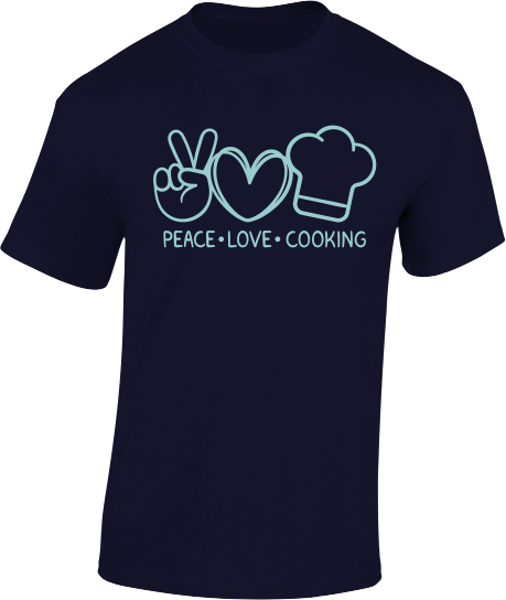 Peace Love Cooking - Adult T-Shirt