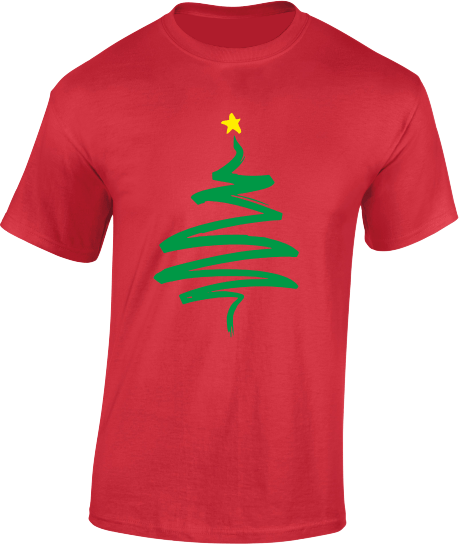 Simple Tree Design - Christmas T-Shirt -Mens