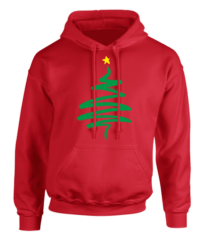 Simple Tree Design, Christmas Hoodie - Adult