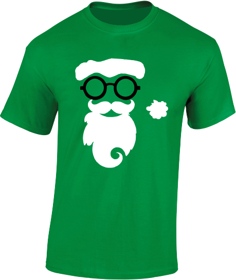 Hipster Santa - Christmas T-Shirt - Mens