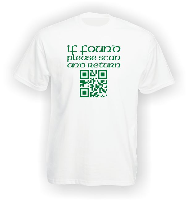 If Found Please Scan and Return (QR Code) T-Shirt.