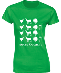"A haon, a dó, a trí, DRINK!" Irish T-Shirt - Ladies Crew Neck