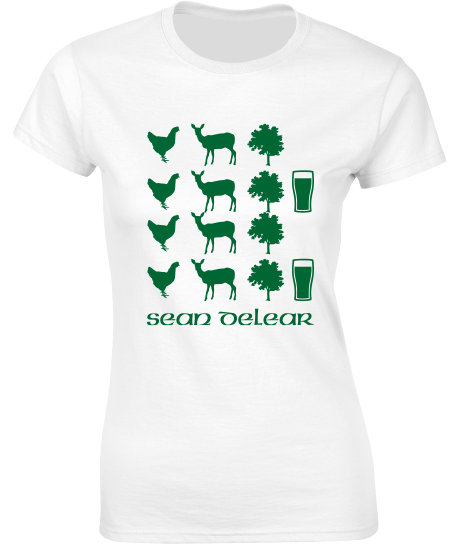 "A haon, a dó, a trí, DRINK!" Irish T-Shirt - Ladies Crew Neck